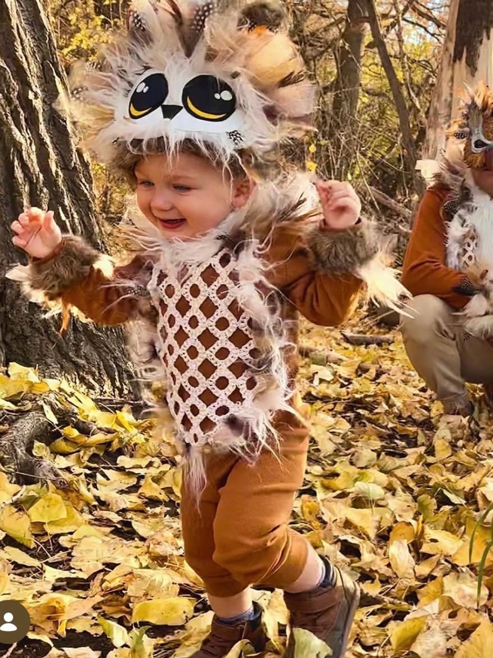 Brown Owl Kids Costume with Feather Hat